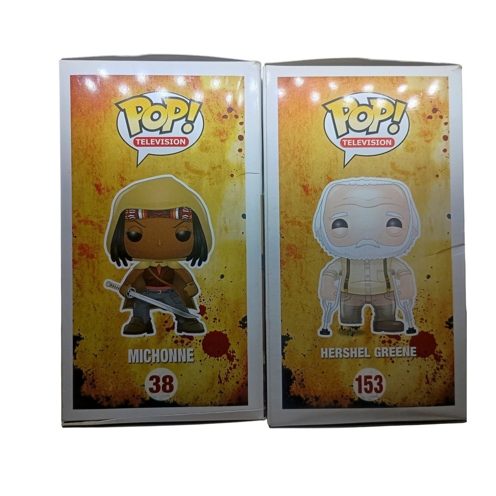 Funko Pop! Television The Walking Dead Michonne 38 & Hershel 153 NIB‎ SKUK090 - Picture 4 of 4